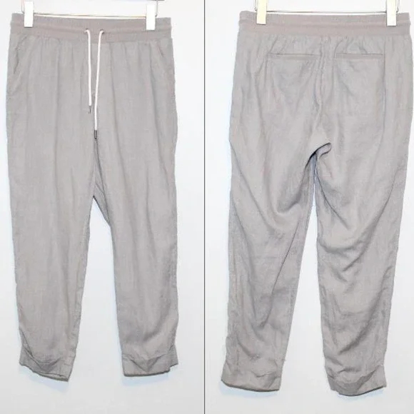 Athleta Bali Linen Ankle Pants Gray Lightweight Stretch Women's Size 8 H14016 - Picture 8 of 9